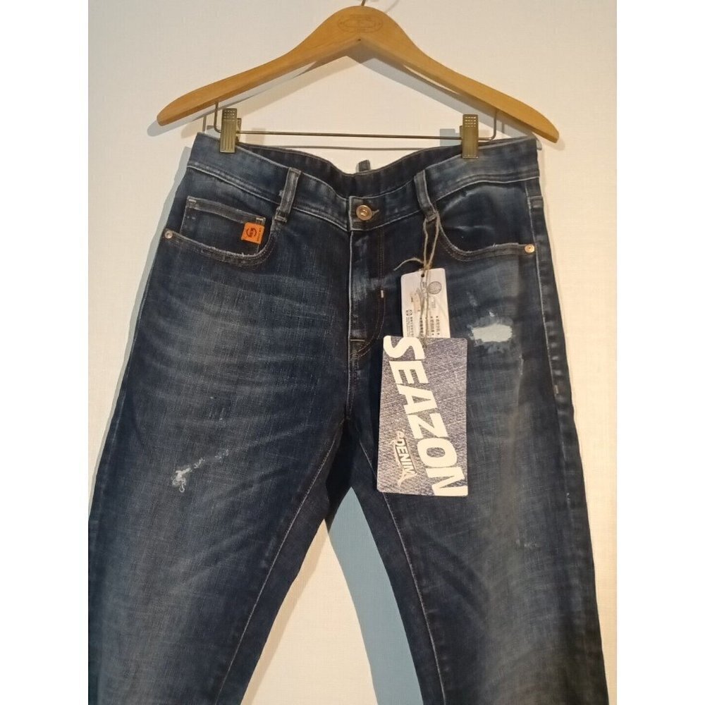 SEAZON Denim Size 12 Skinny Stretch Distressed Jeans 31 x 33 - Picture 5 of 9